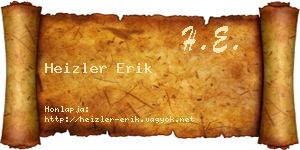 Heizler Erik névjegykártya